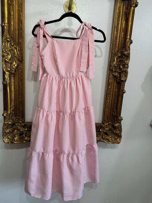 Pink Candy stripe midi