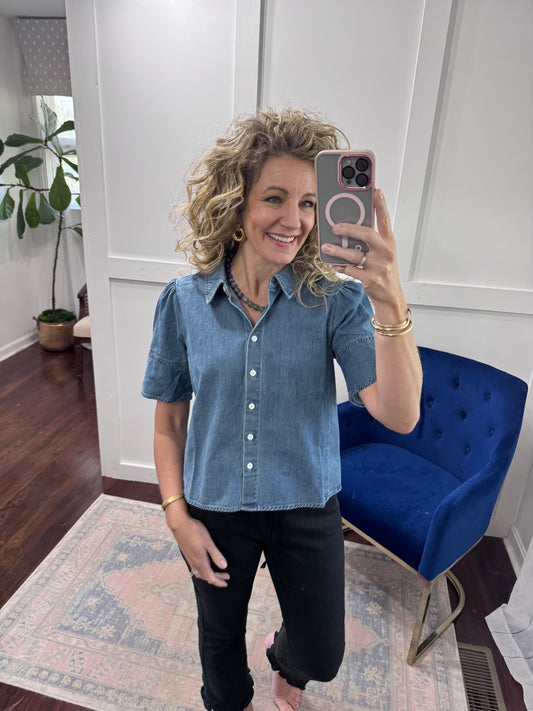 Irina osalina denim top