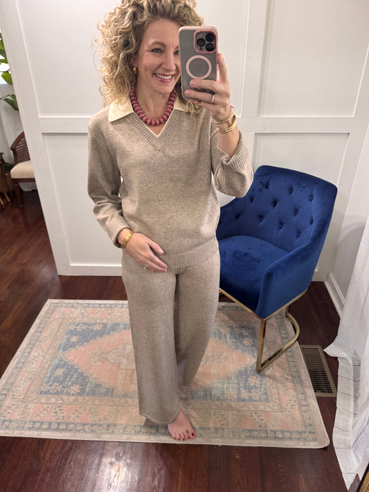Beige sweater pants