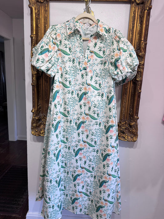 Cream peacock maxi