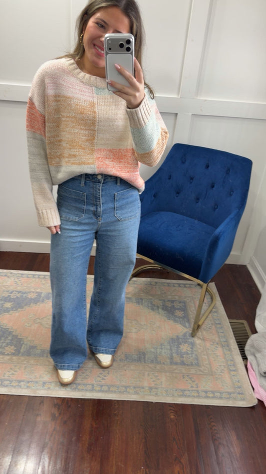 Pastel colorblock sweater
