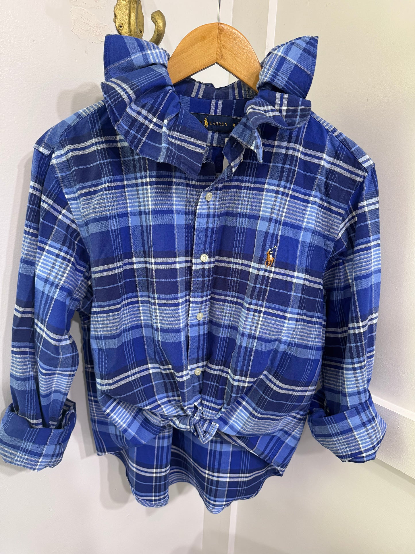 Repurposed Ruffle blue plaid RL