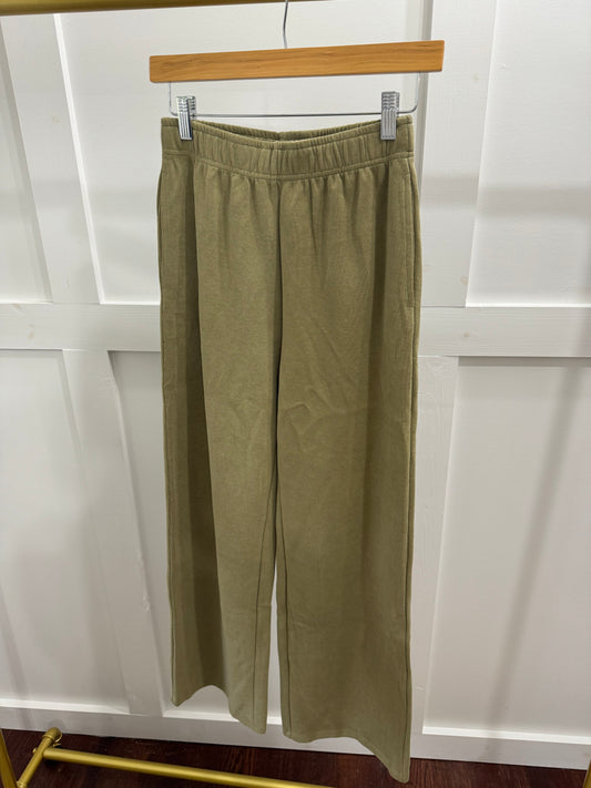 Dark sage wide leg pant