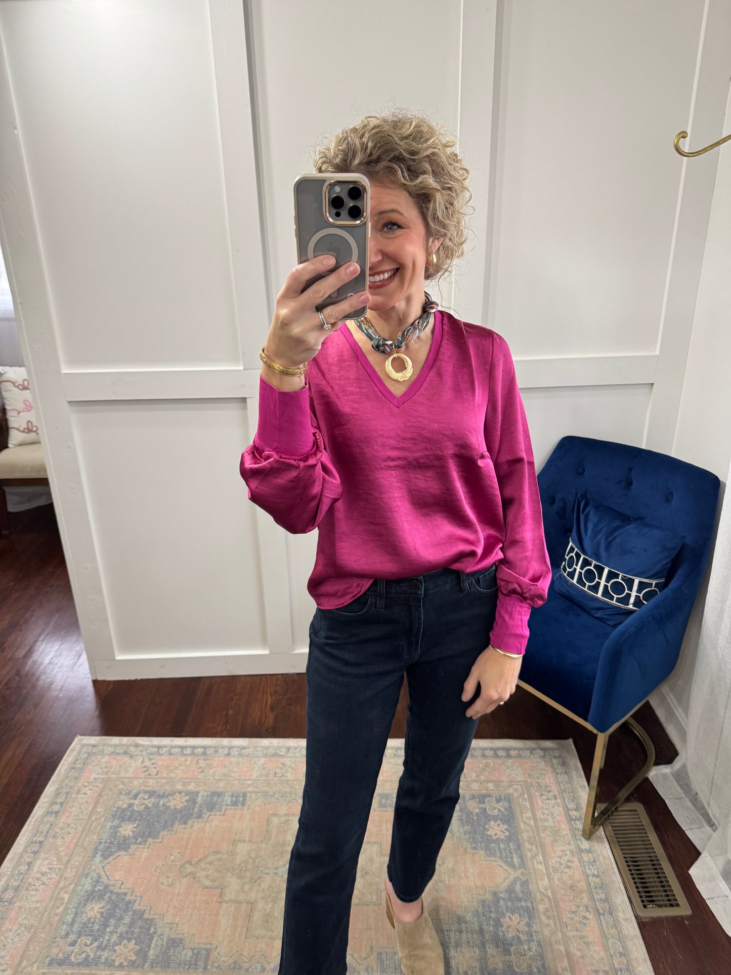 Aya berry pink top