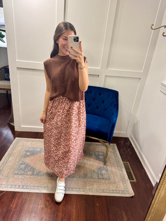 Fall leopard midi skirt