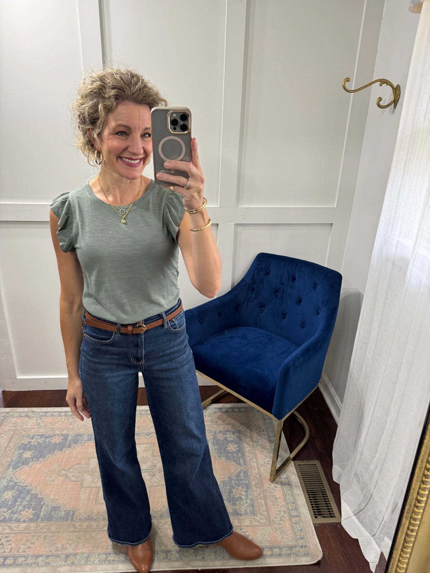 North slate green shirt