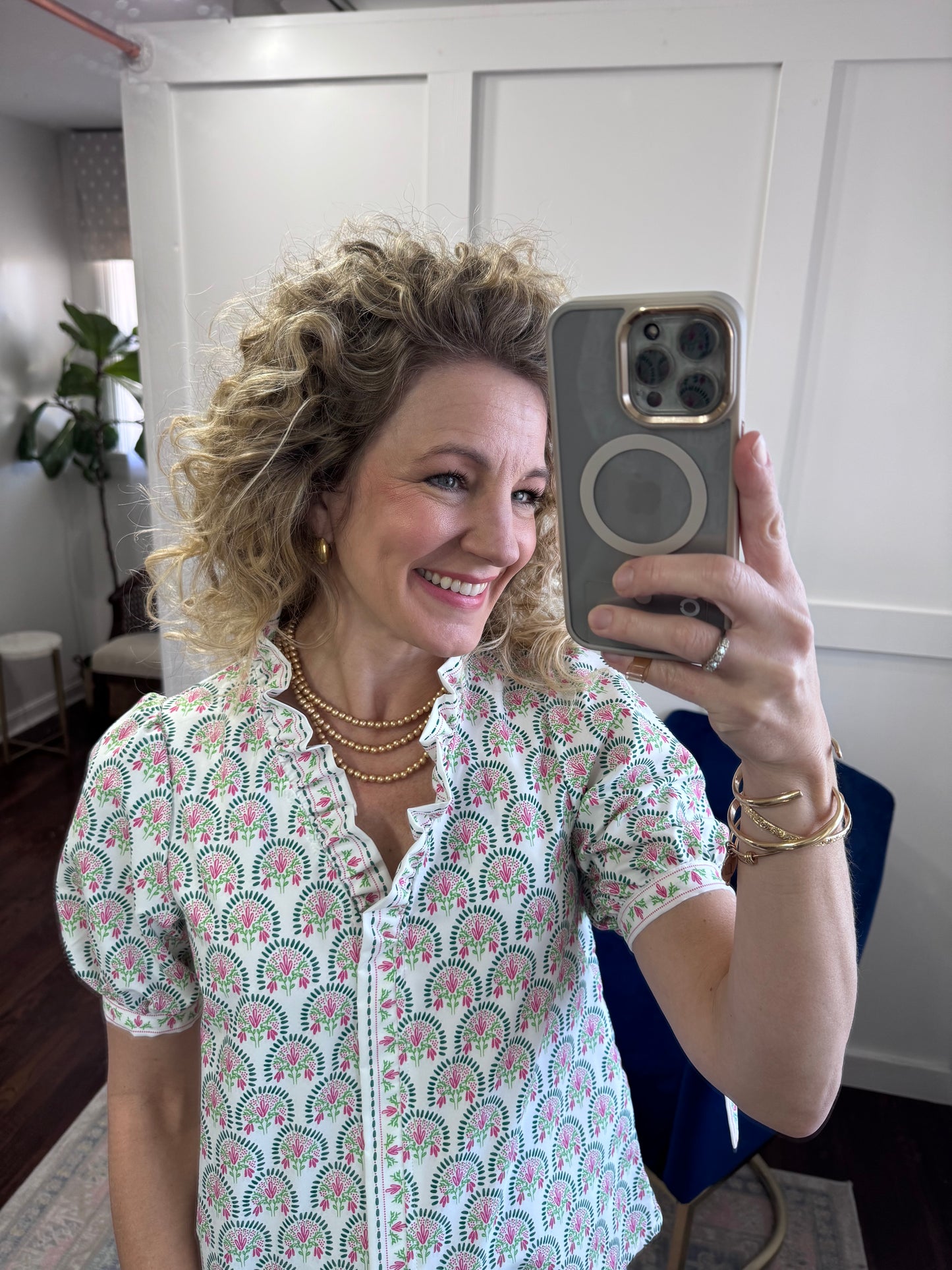 Brynn sunshower floral blouse