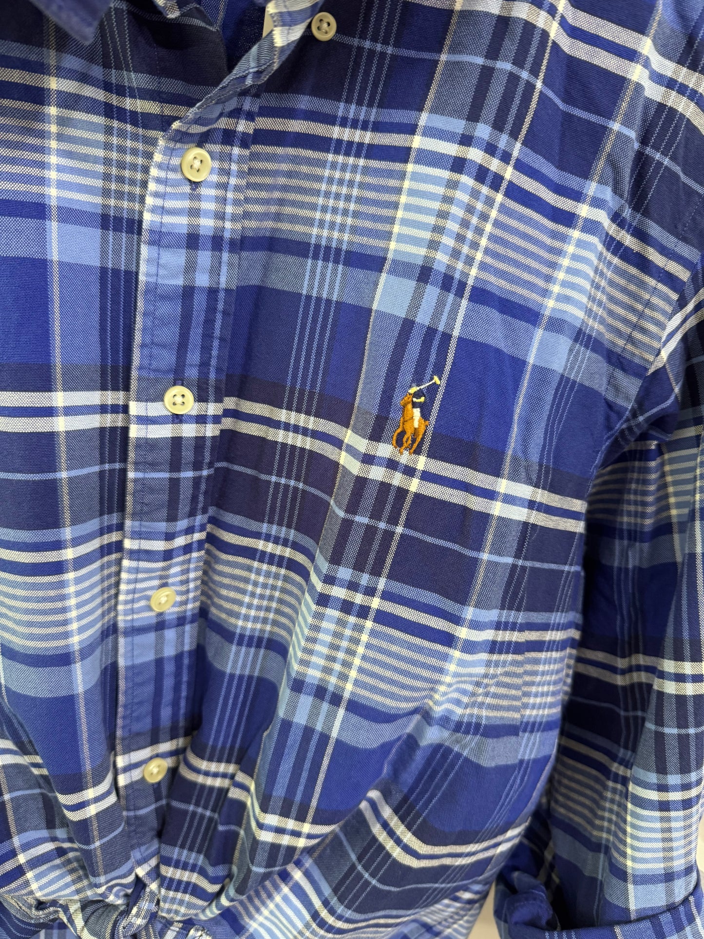 Repurposed Ruffle blue plaid RL