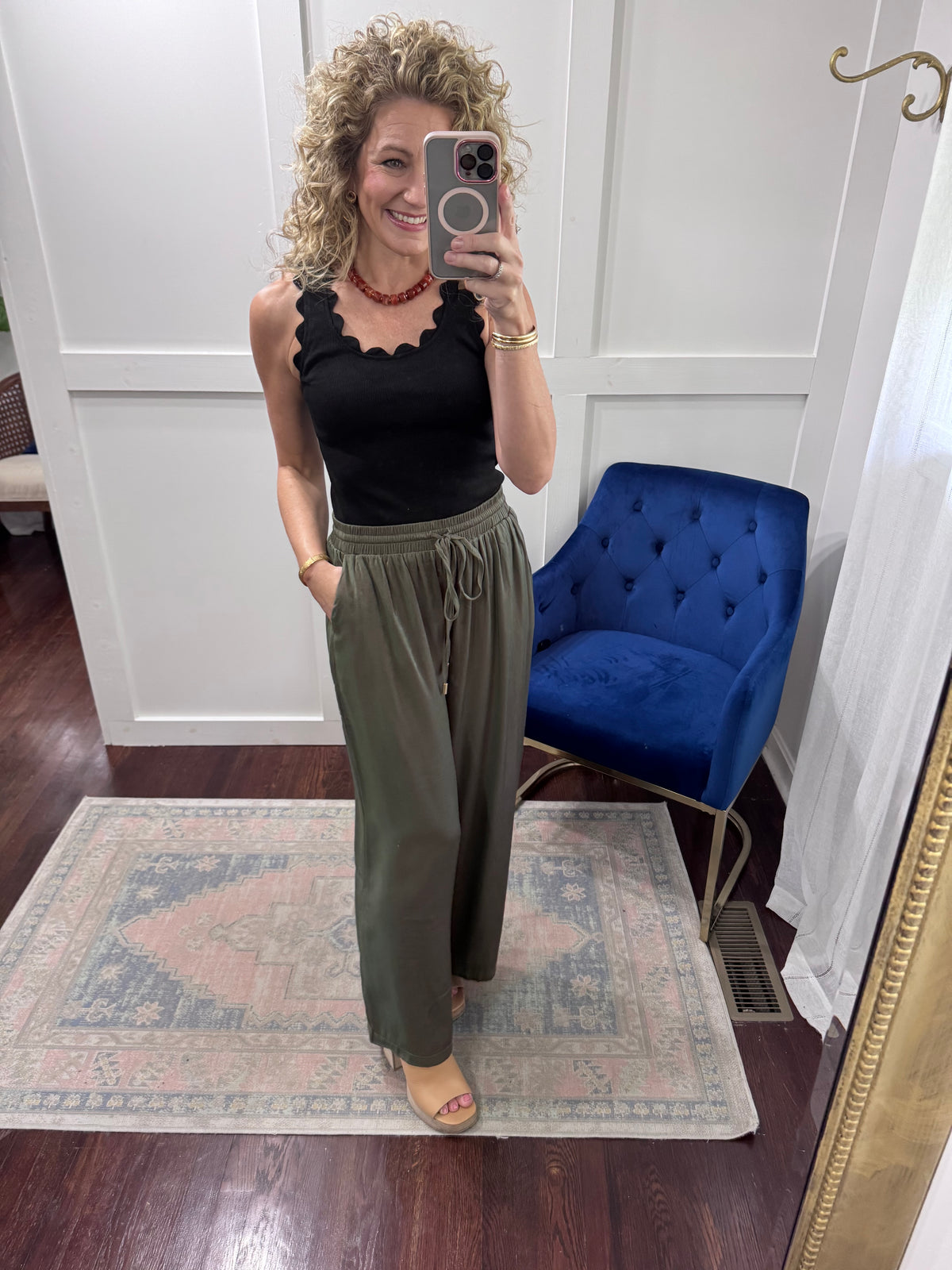 Olive  wide leg pants