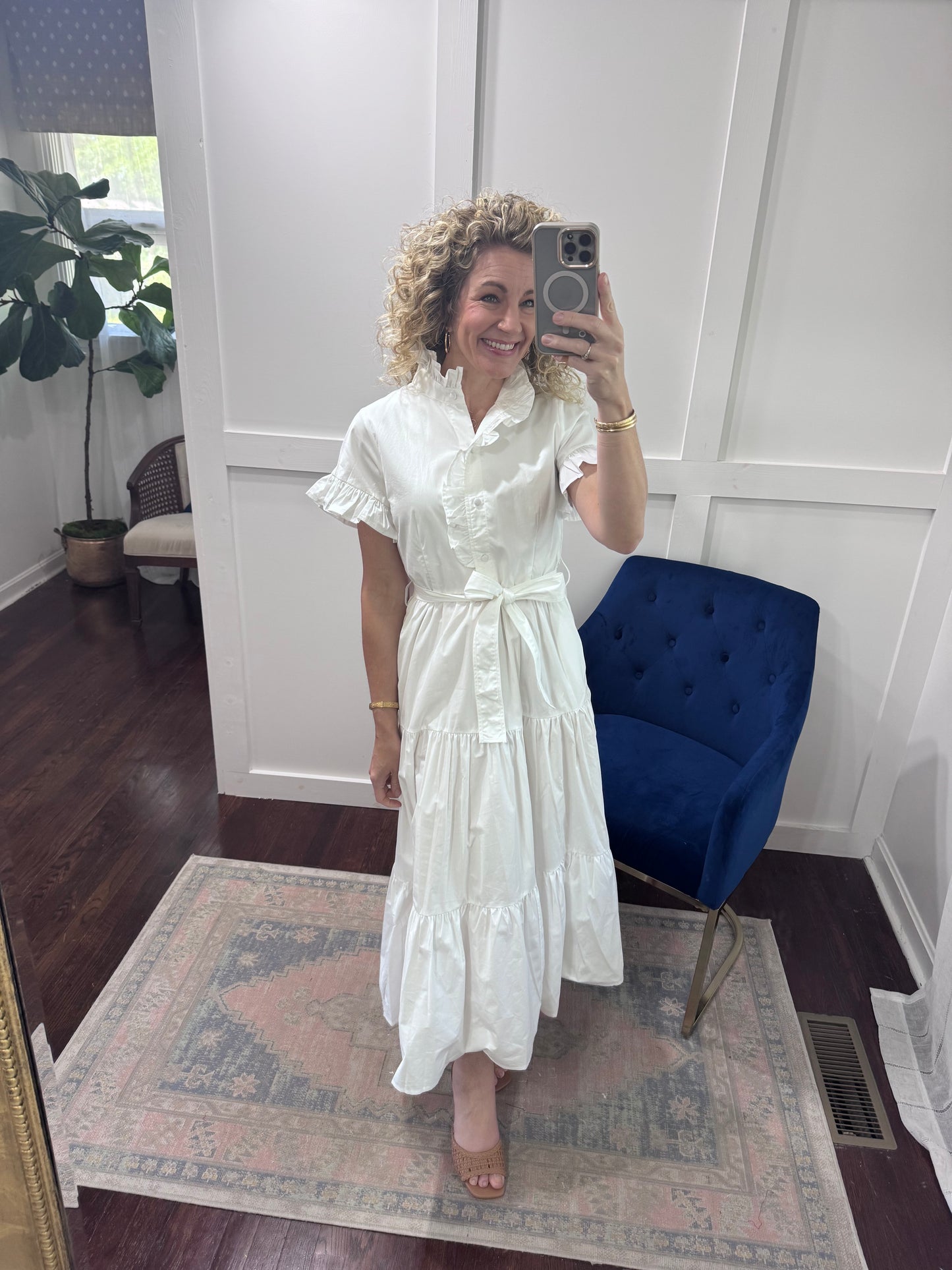 Lena White Poplin maxi