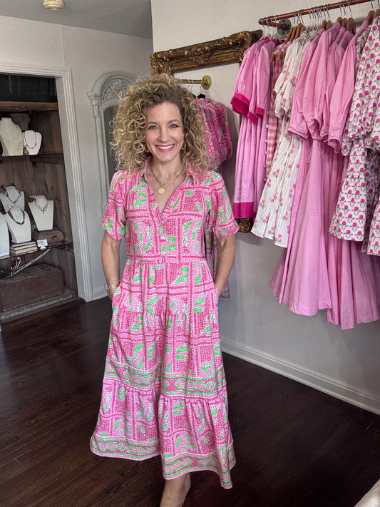 Eloise trellis tiles pink