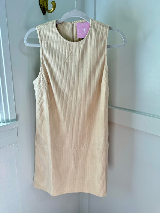 Beige corduroy chenille shift dress