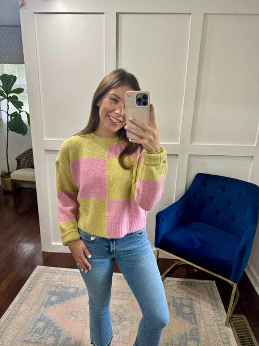 Pink and lime sweater