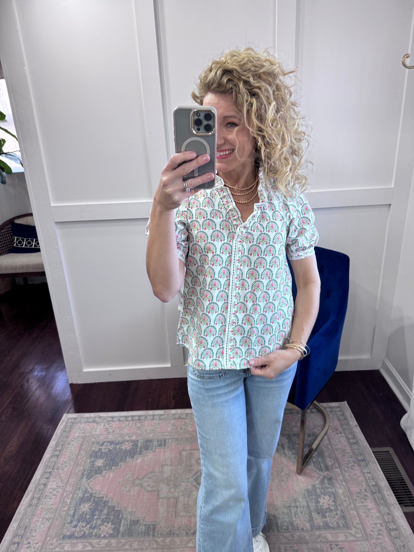 Brynn sunshower floral blouse