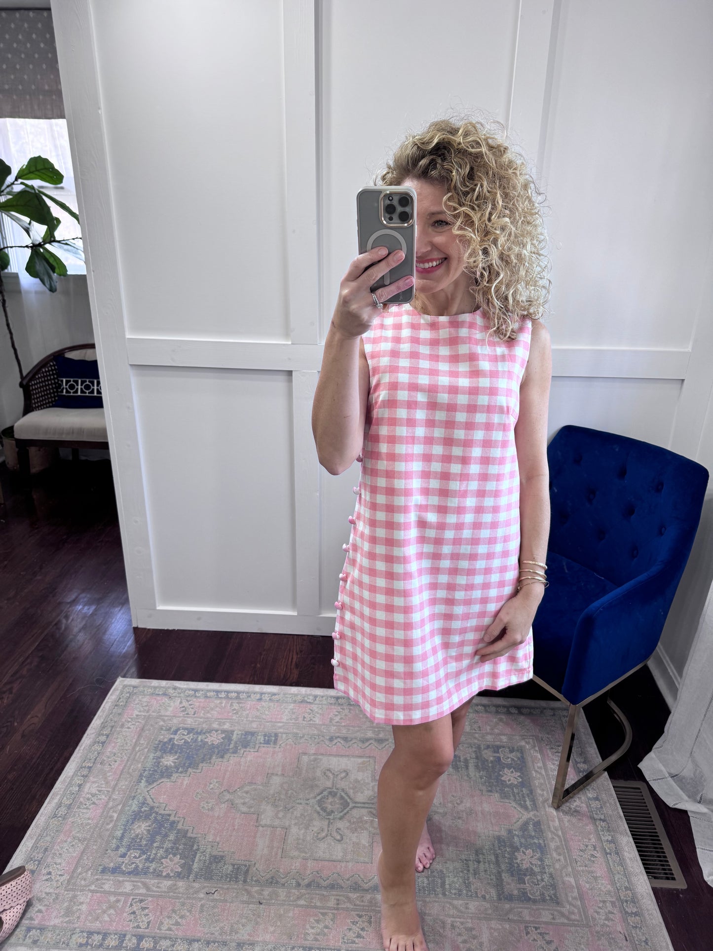 Pink gingham dress