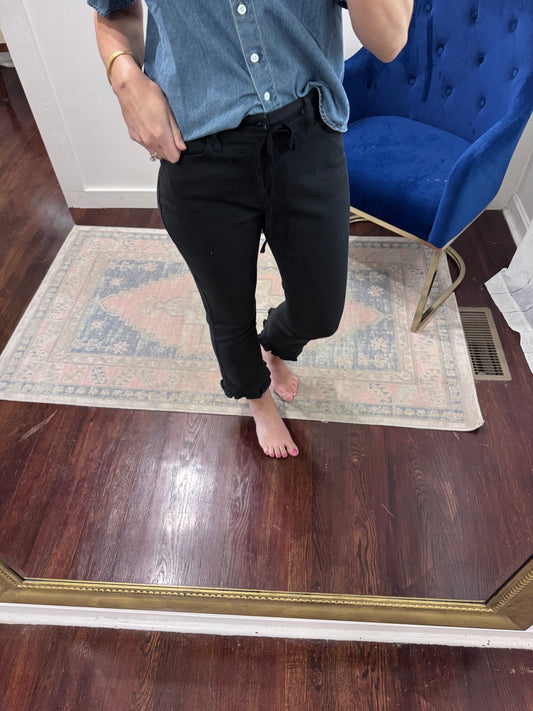 Tully black ruffle jean