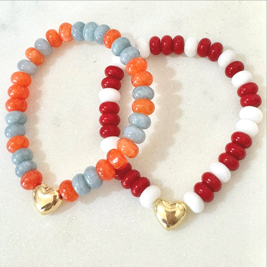 Gameday heart bracelet