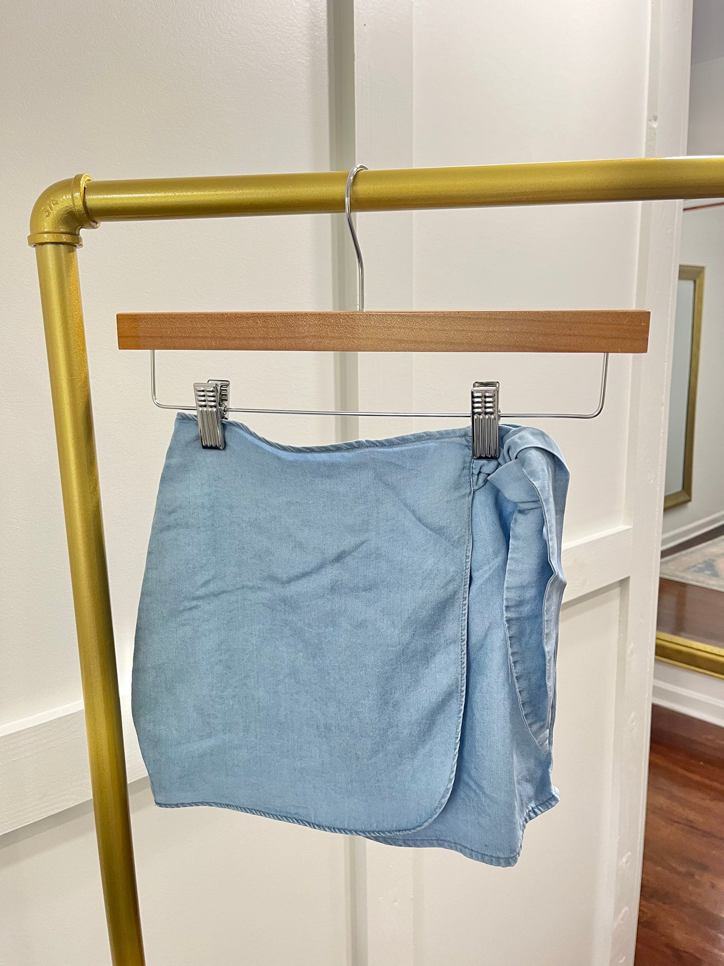 Chambray wrap skirt- tween