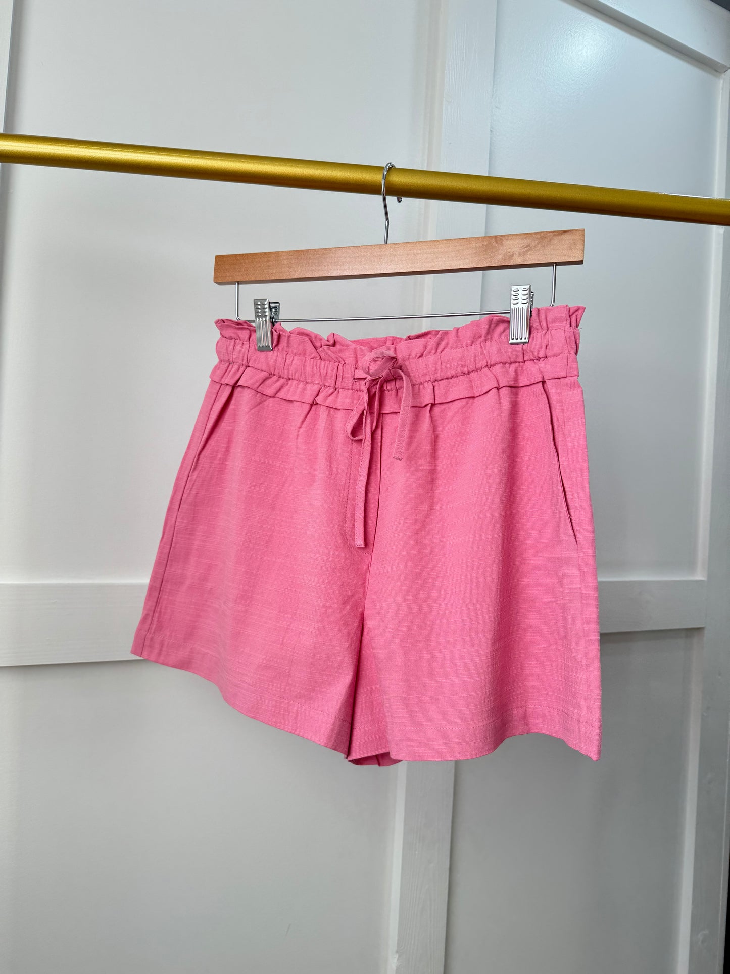 Mauve front pocket shorts