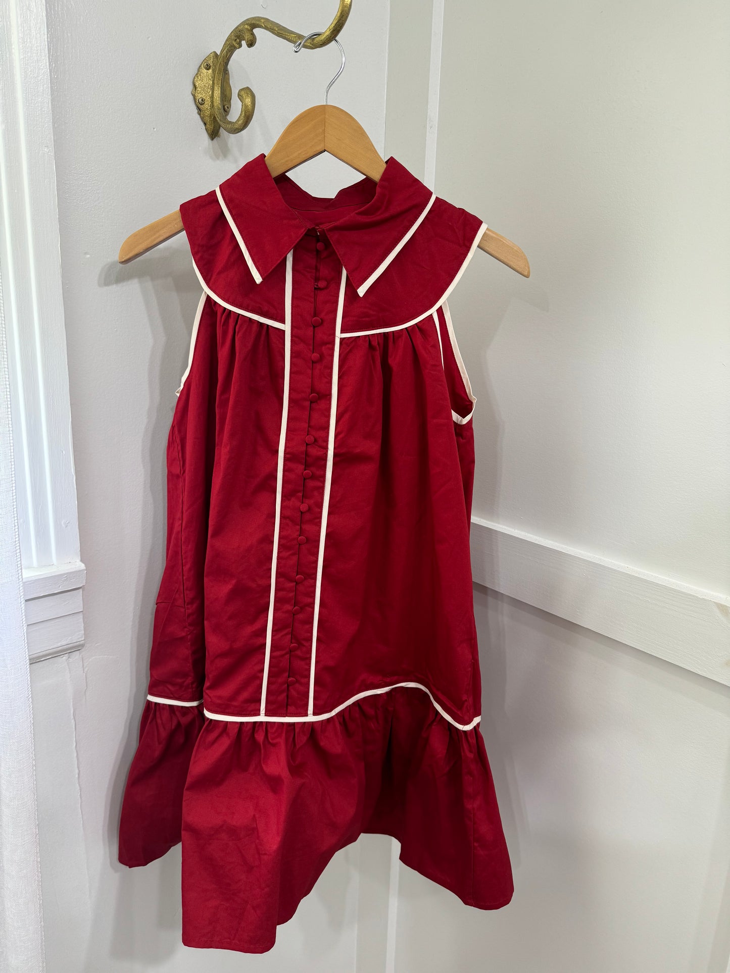 Crimson button up dress