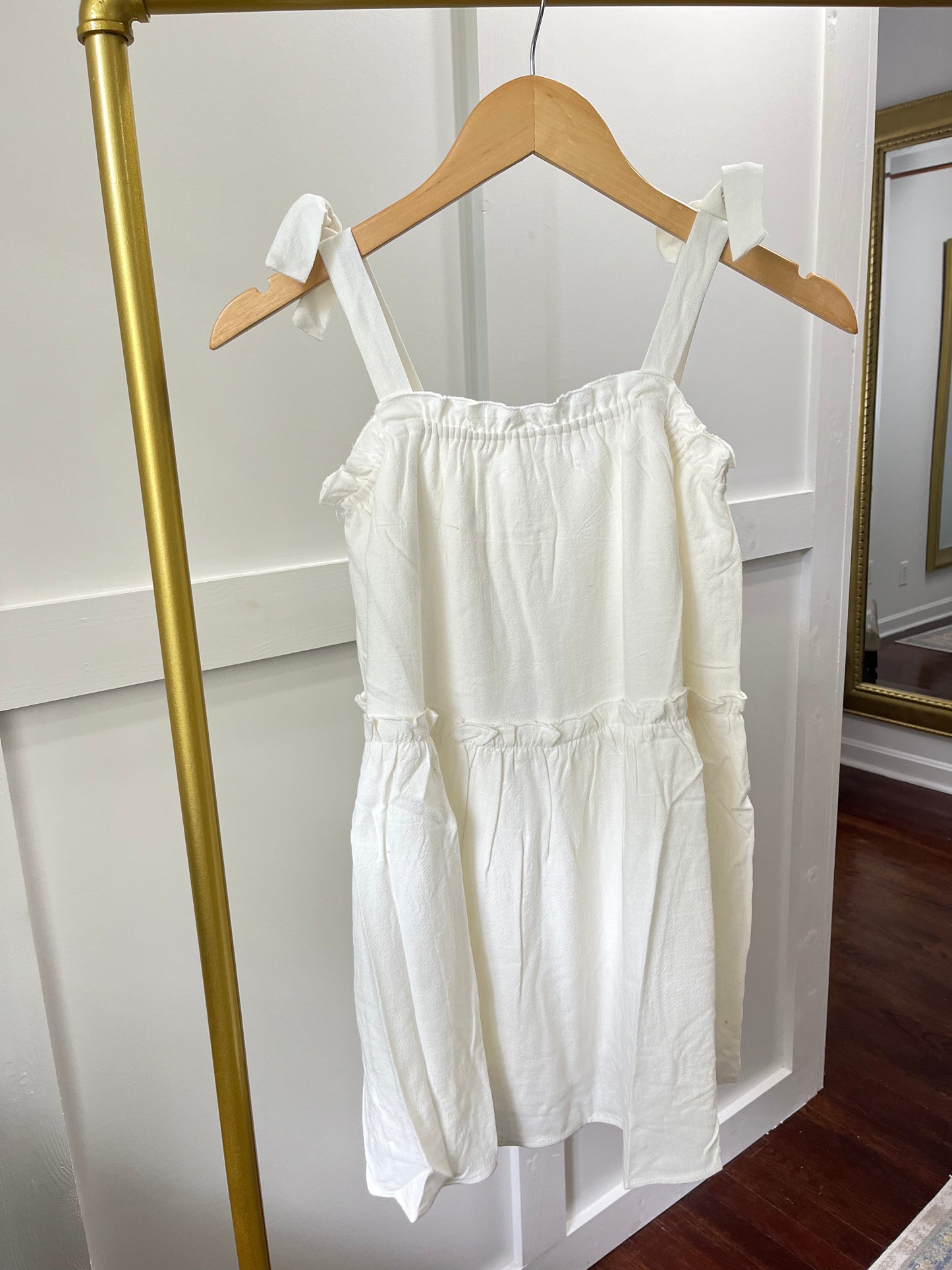 Sugarloaf white tiered dress- tween