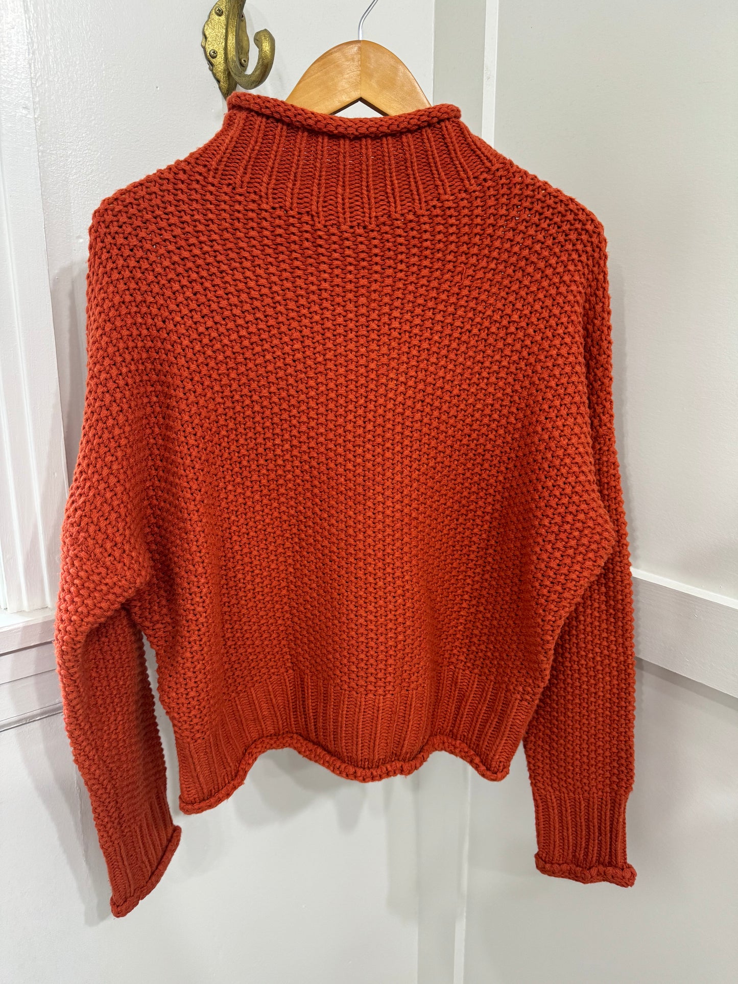 Rust mock neck sweater