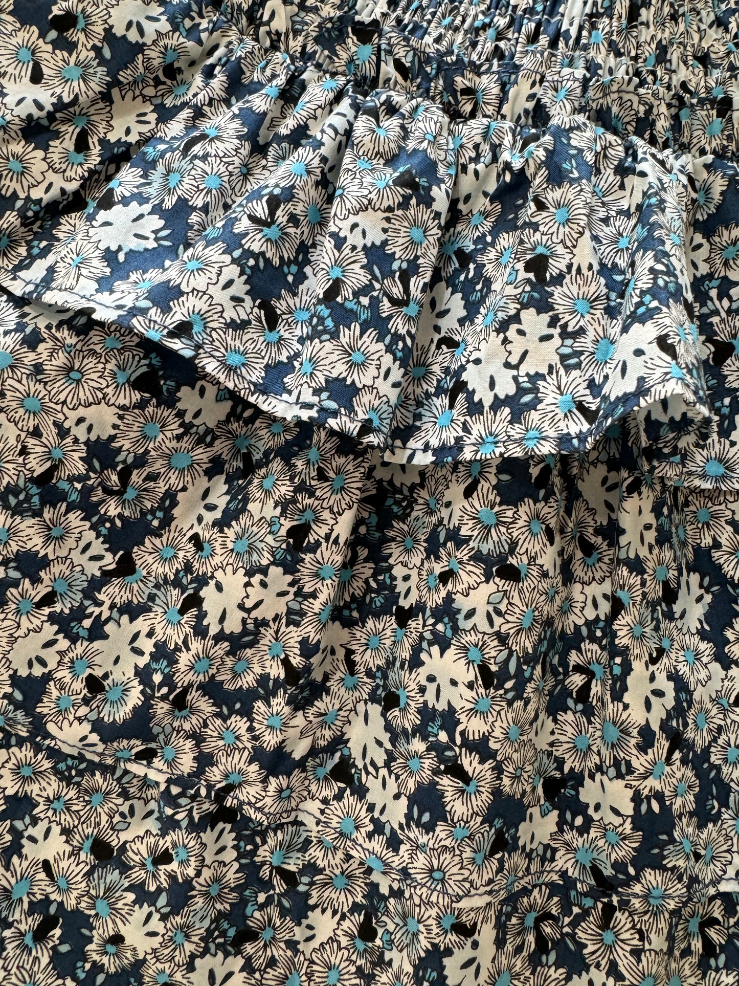 Tween Sally tiered skirt in blue floral