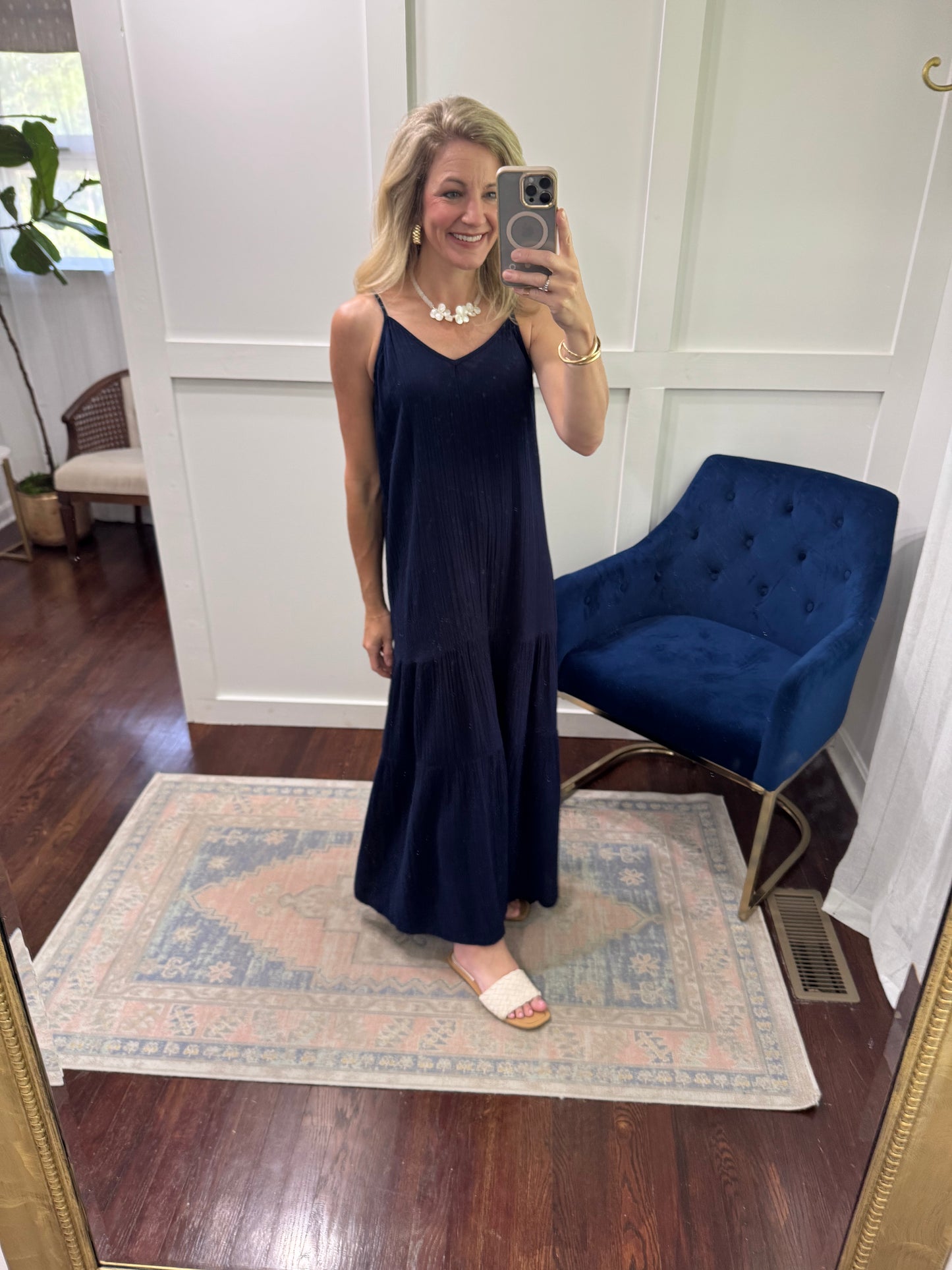 Zion navy gauze maxi