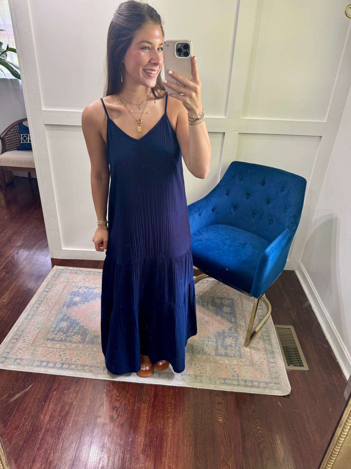 Zion navy gauze maxi