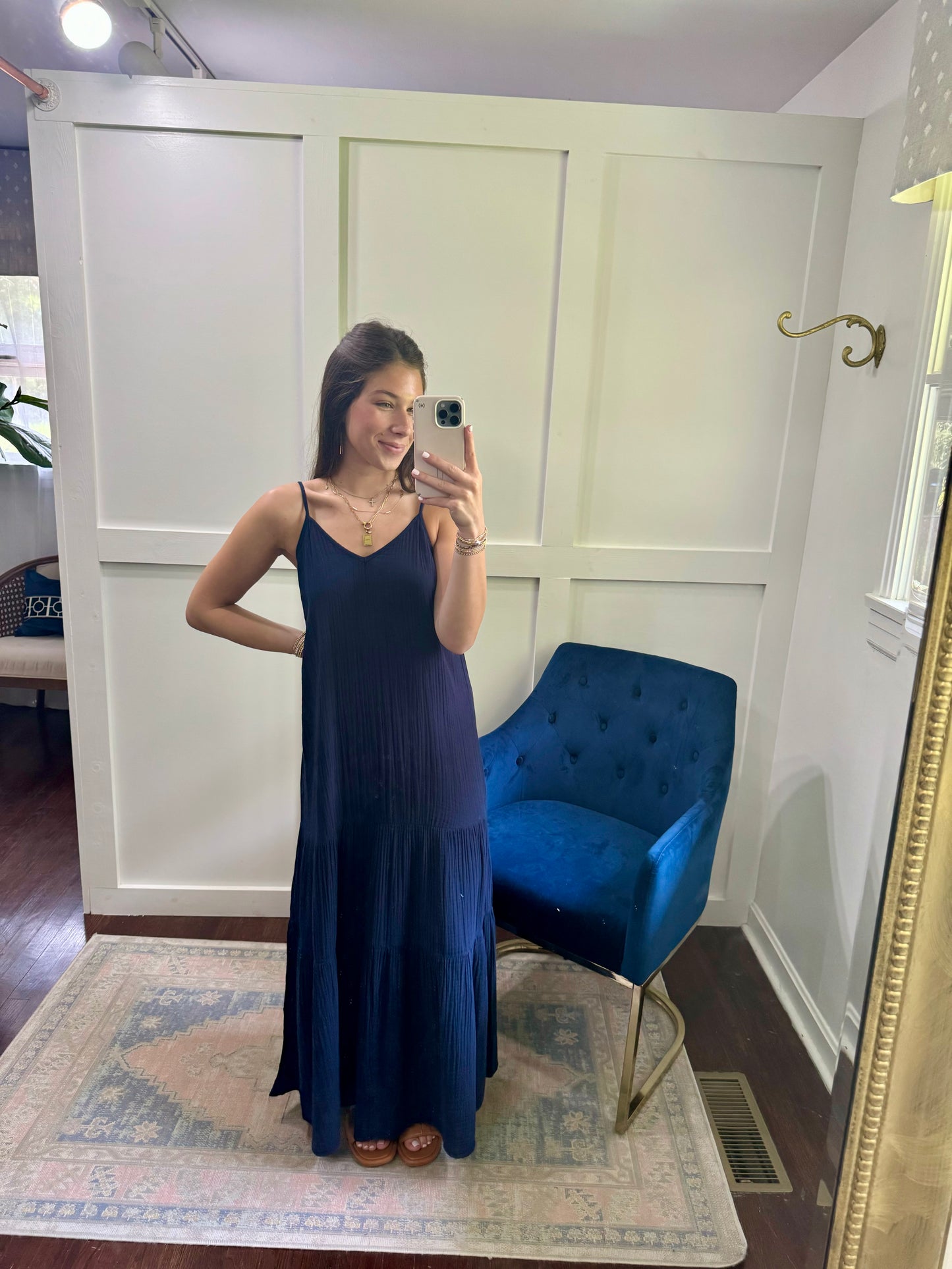 Zion navy gauze maxi