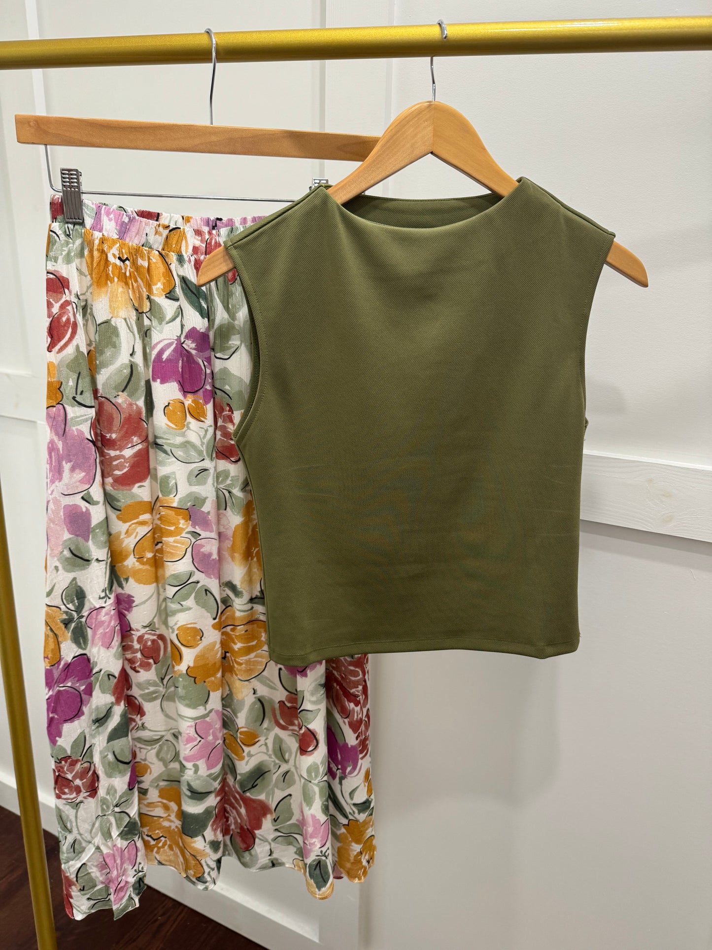 Olive high neck blouse