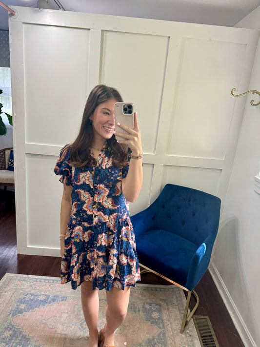Navy floral dress