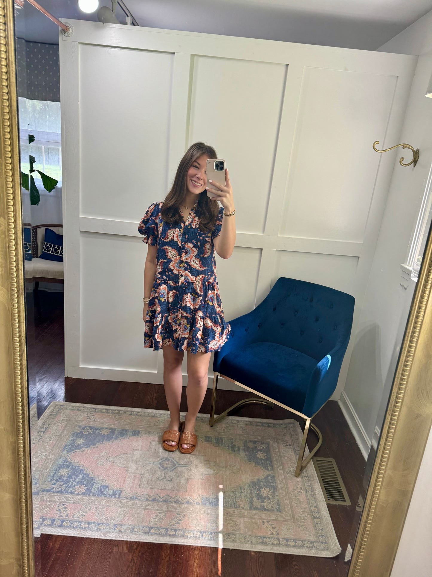 Navy floral dress