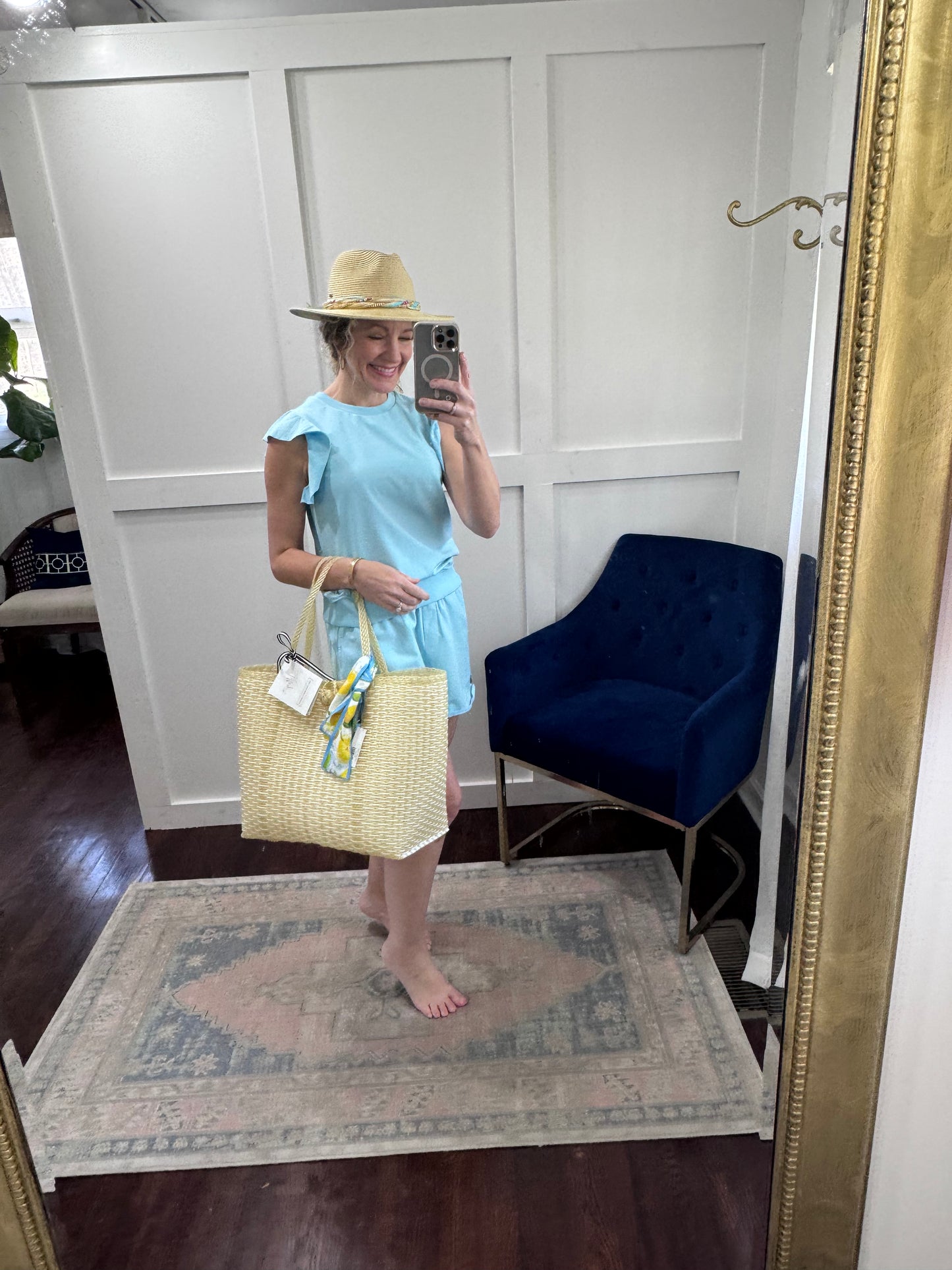 Layla milky blue top