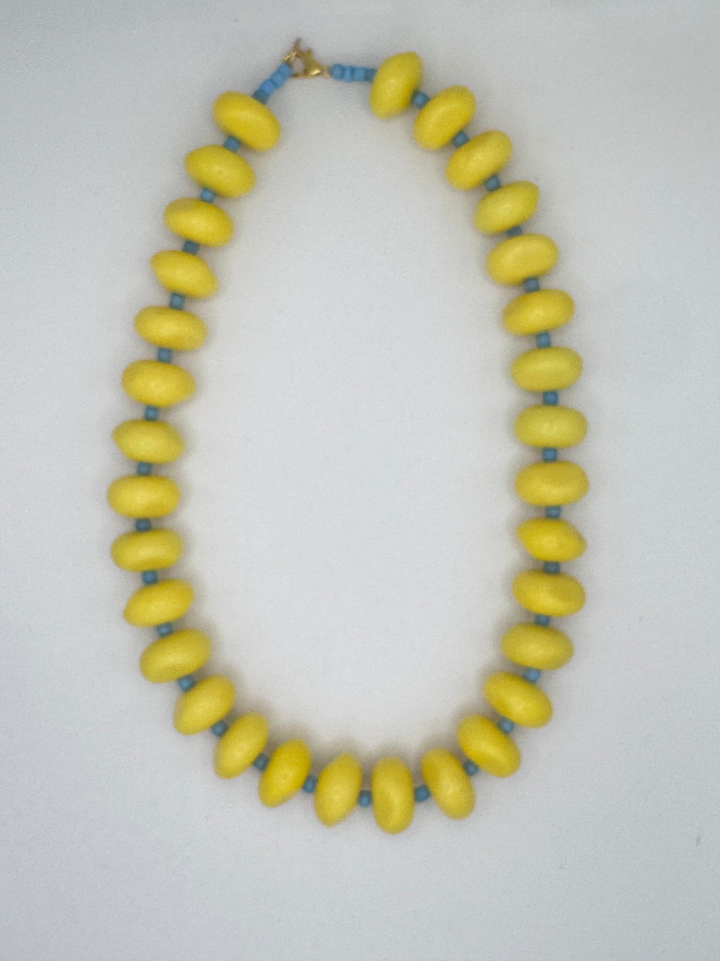 LE Designs yellow blue necklace