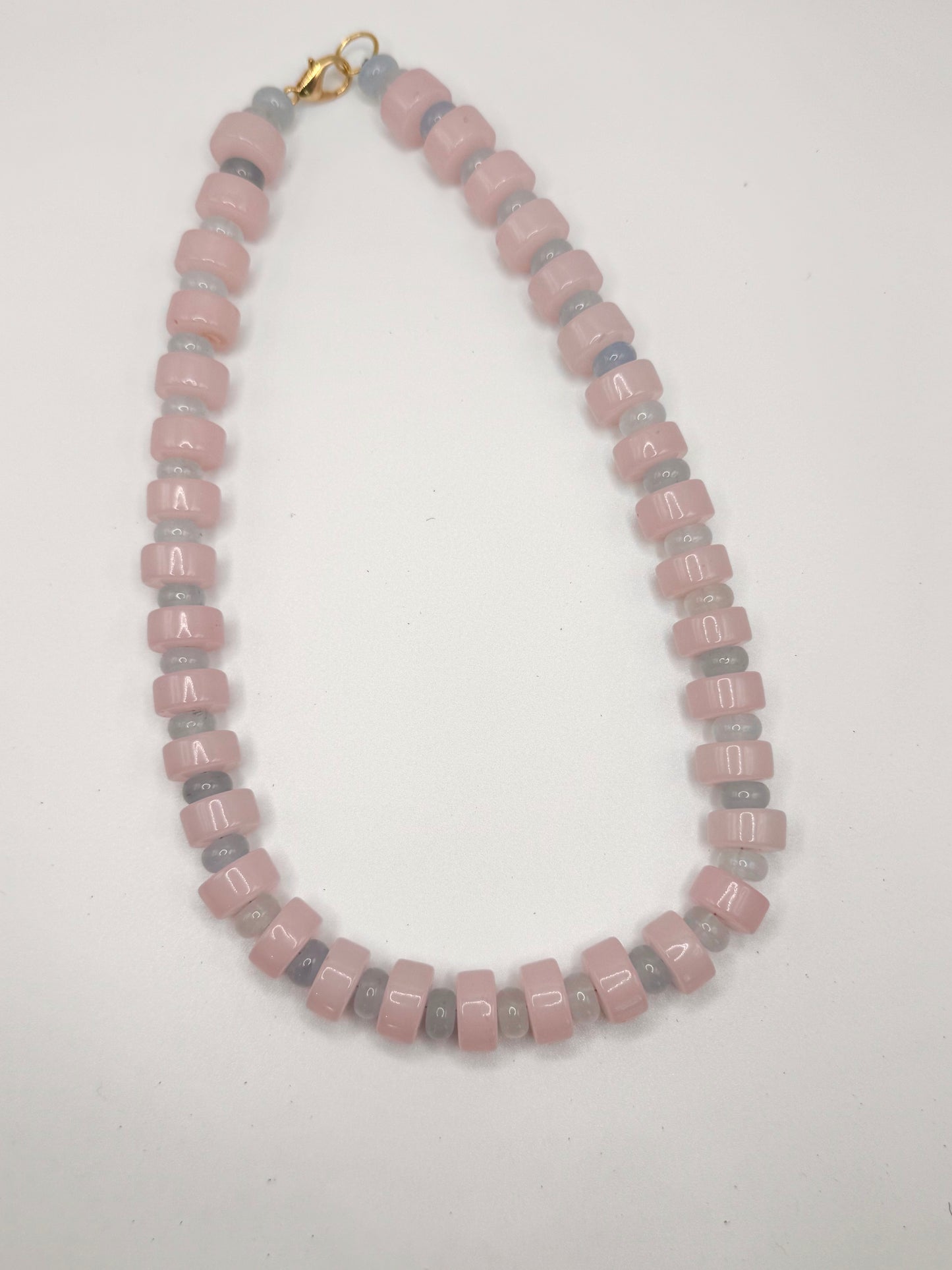 LE designs light pink and blue rondelle large