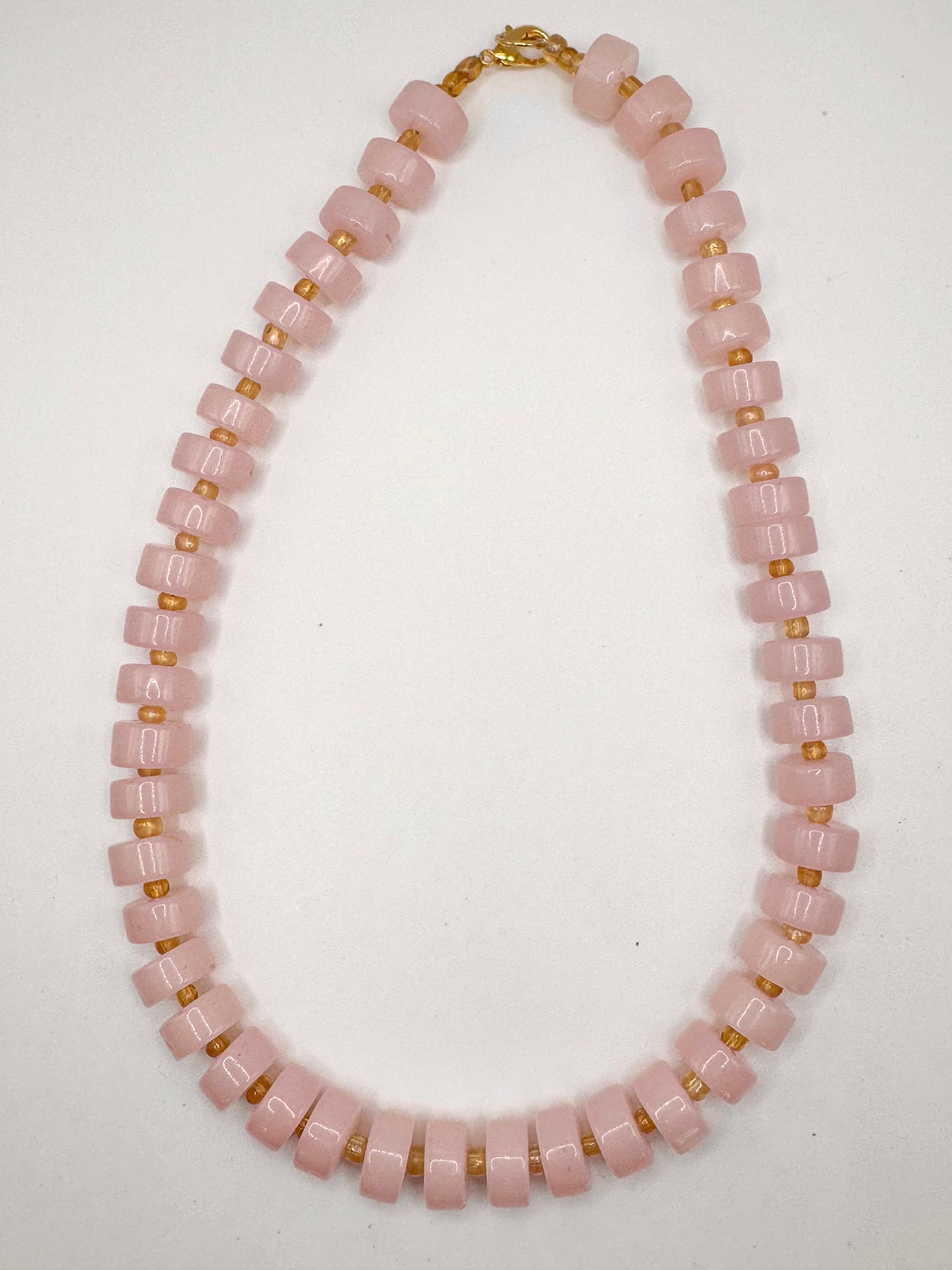 LE designs pale pink gold necklace