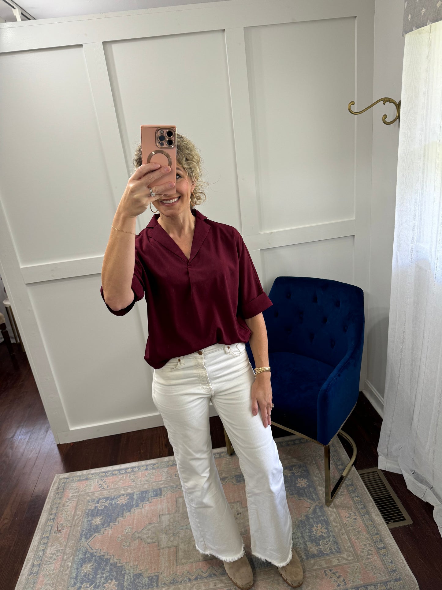 Maroon satin top