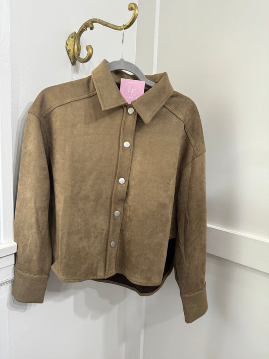 Tuscany olive suede jacket top