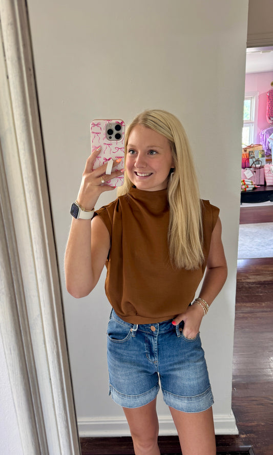 Bronze satin blouse