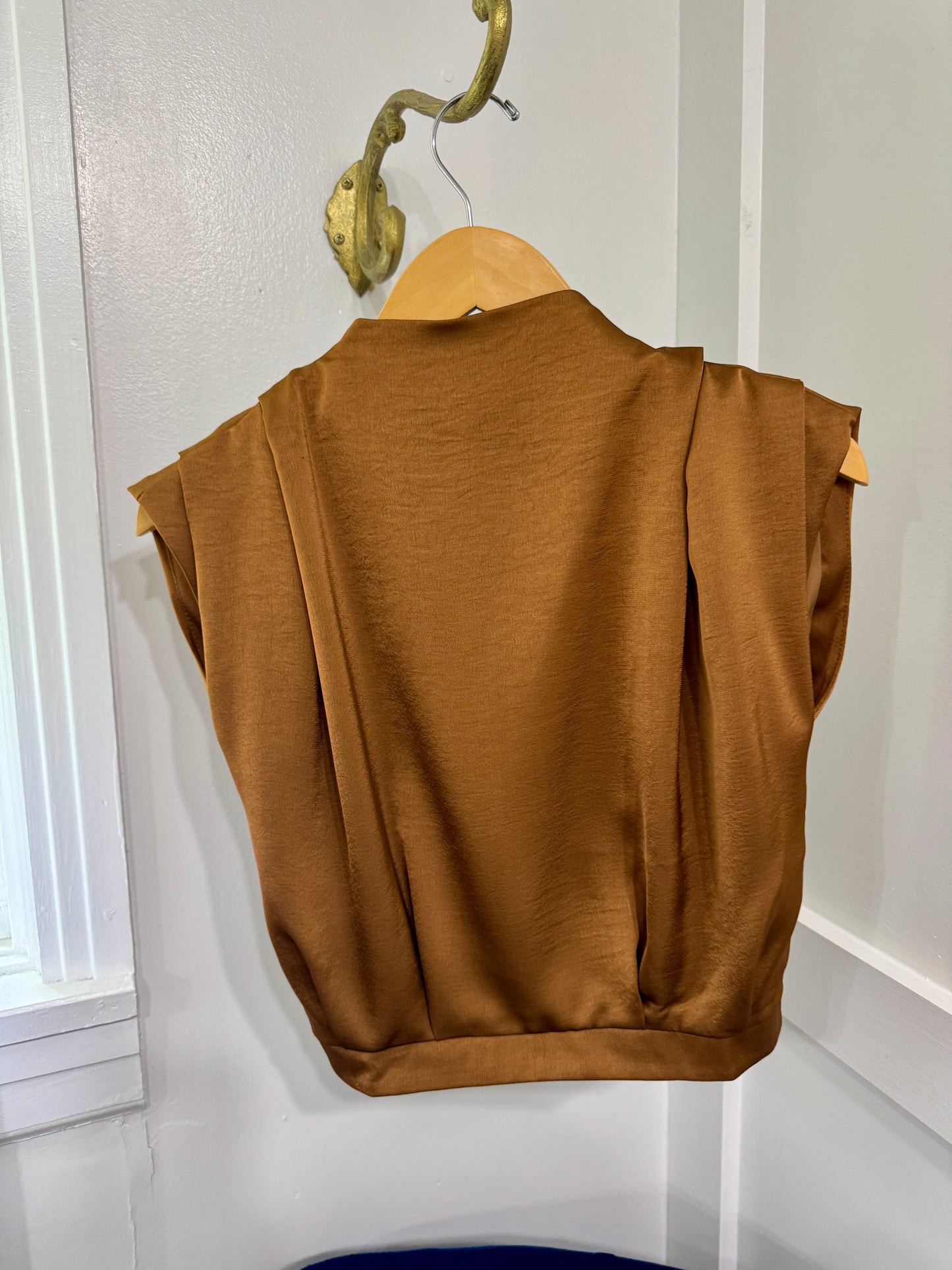 Bronze satin blouse