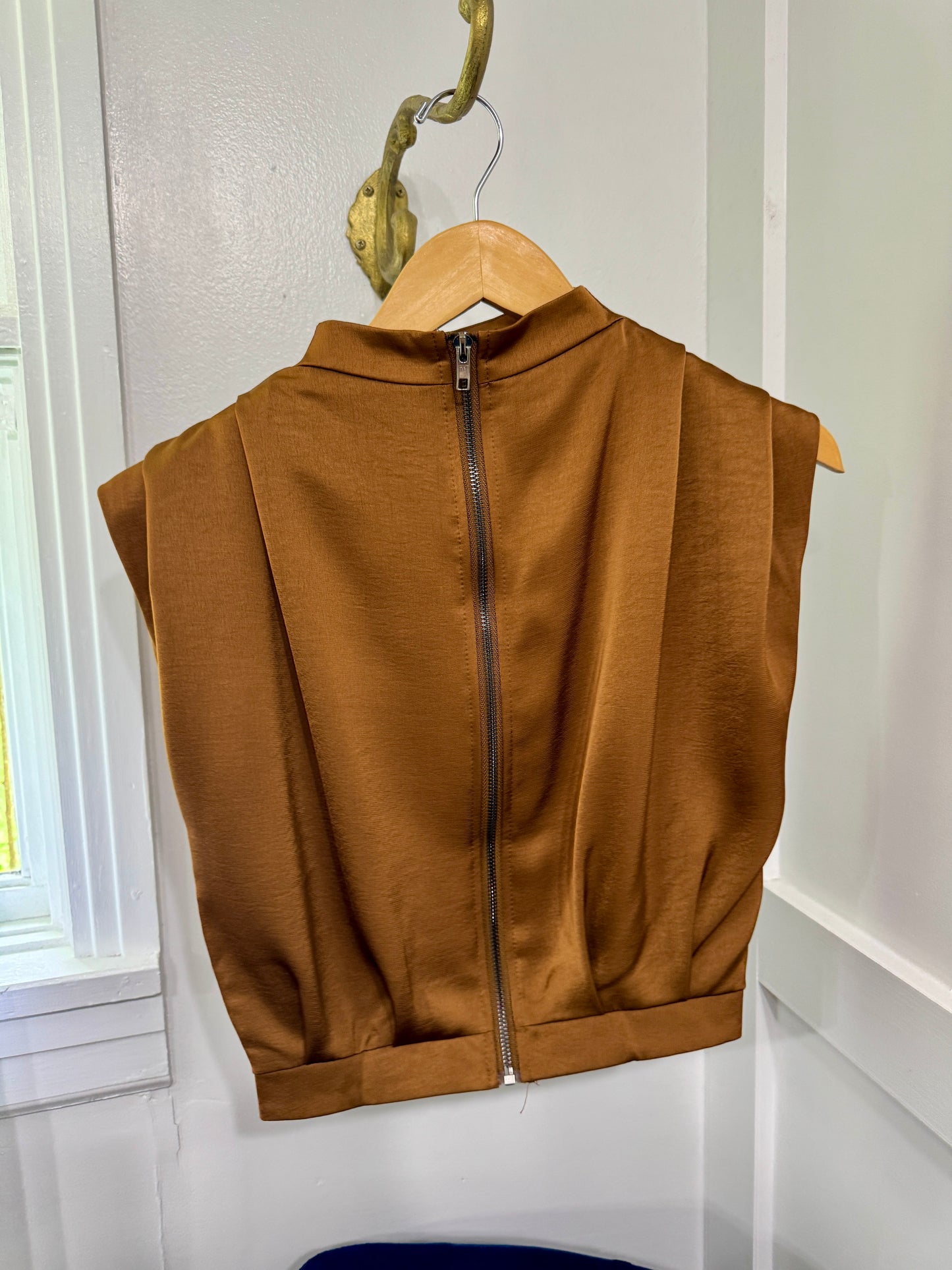 Bronze satin blouse
