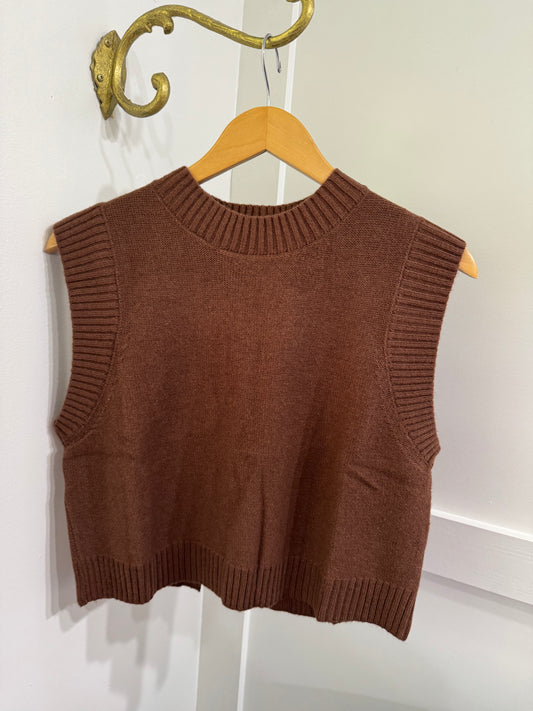 Chocolate brown open back sweater
