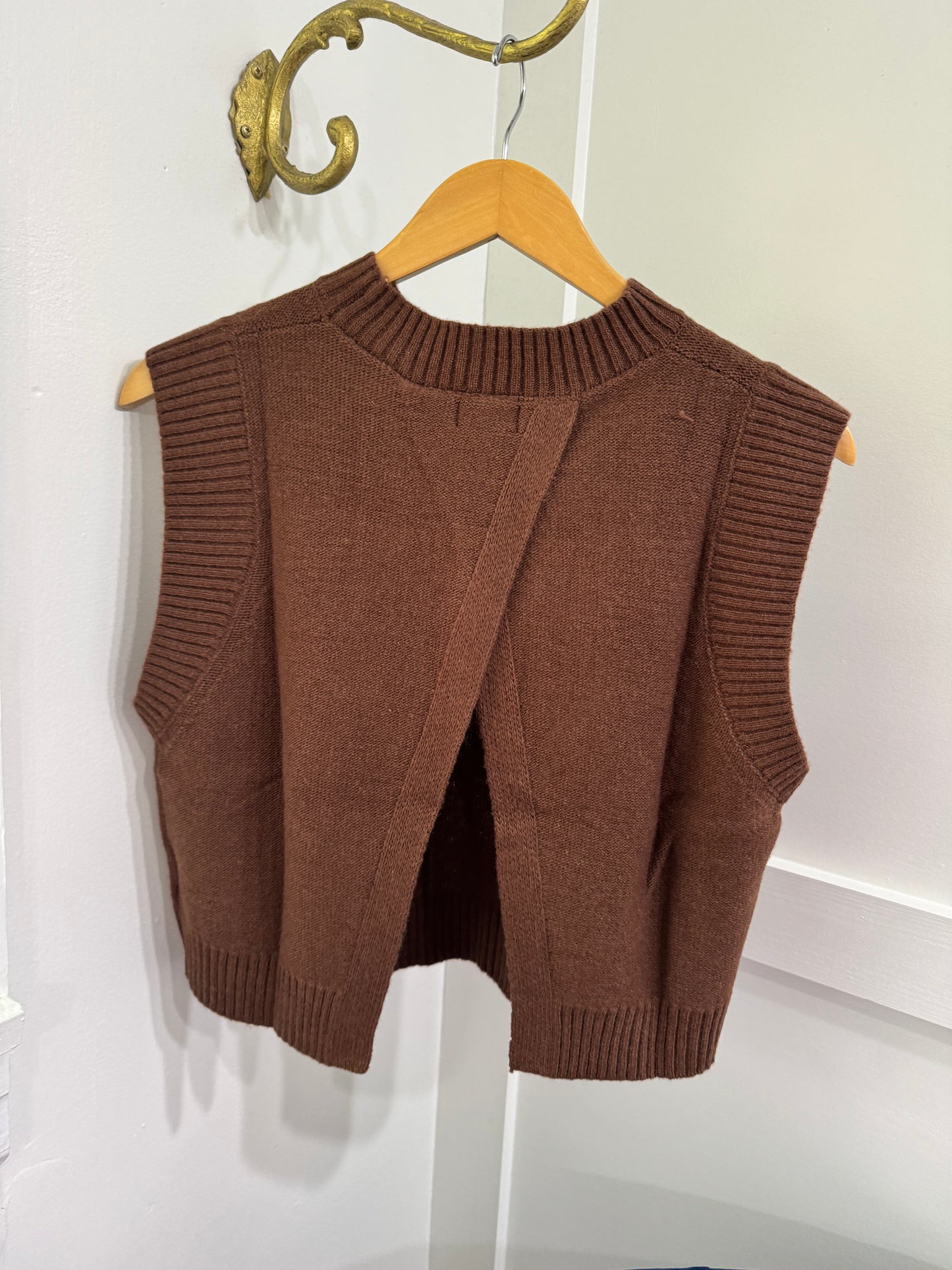 Chocolate brown open back sweater