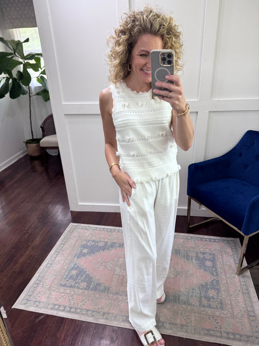 Paris pant in white
