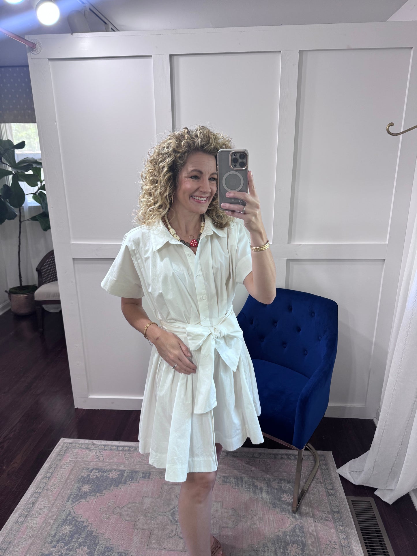 White poplin dress