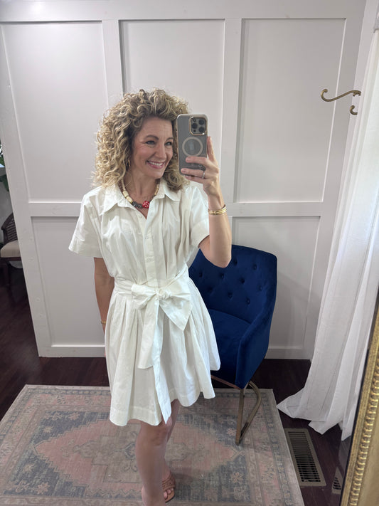 White poplin dress