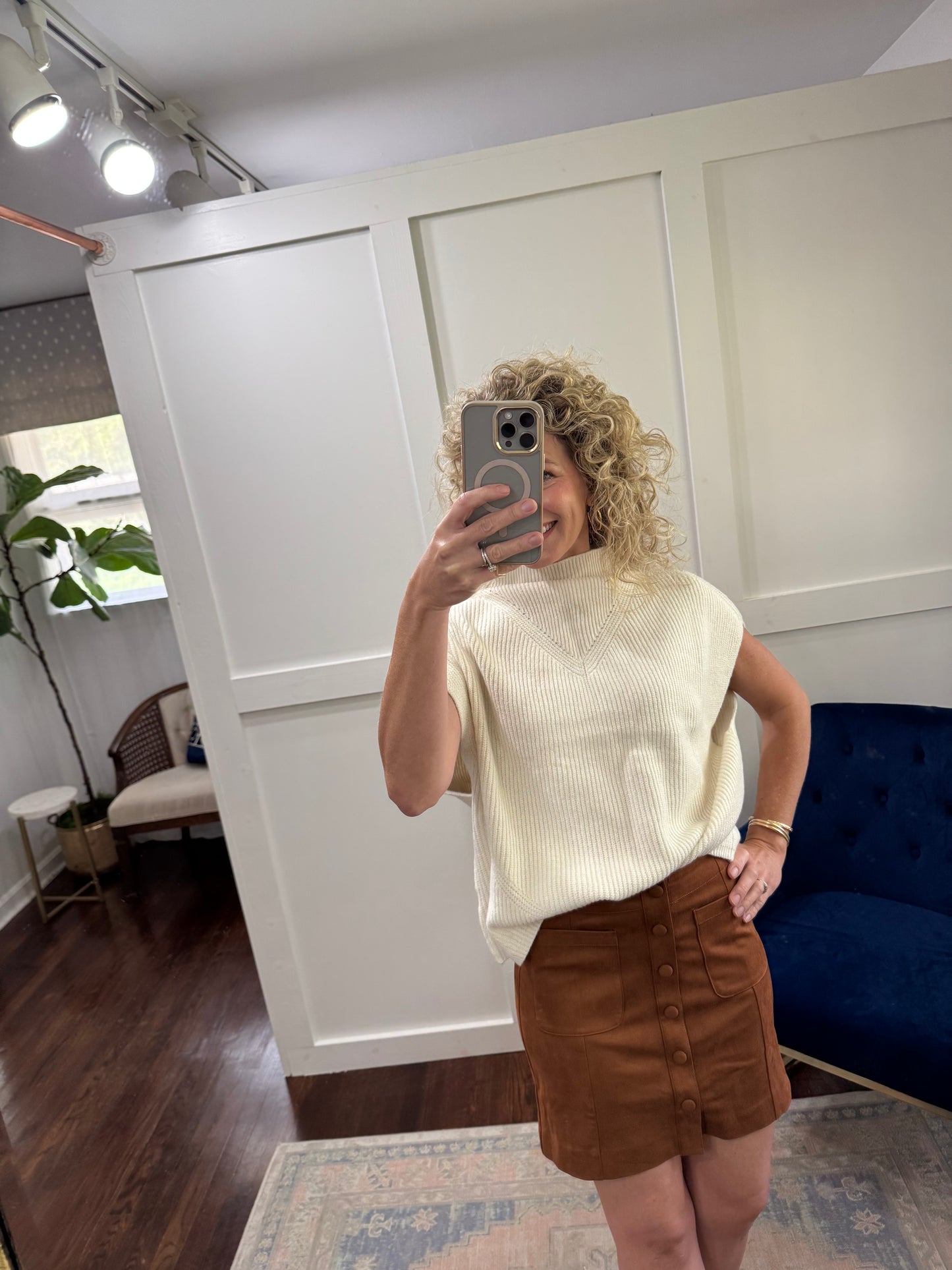 Ivory mock neck sweater