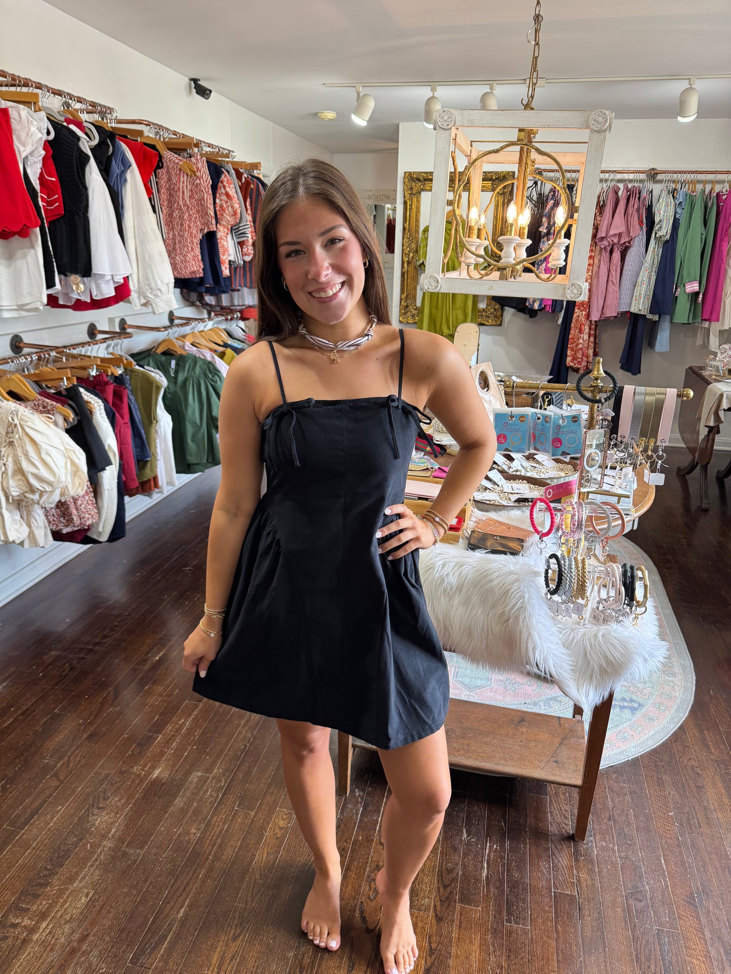 Bow back tie dress