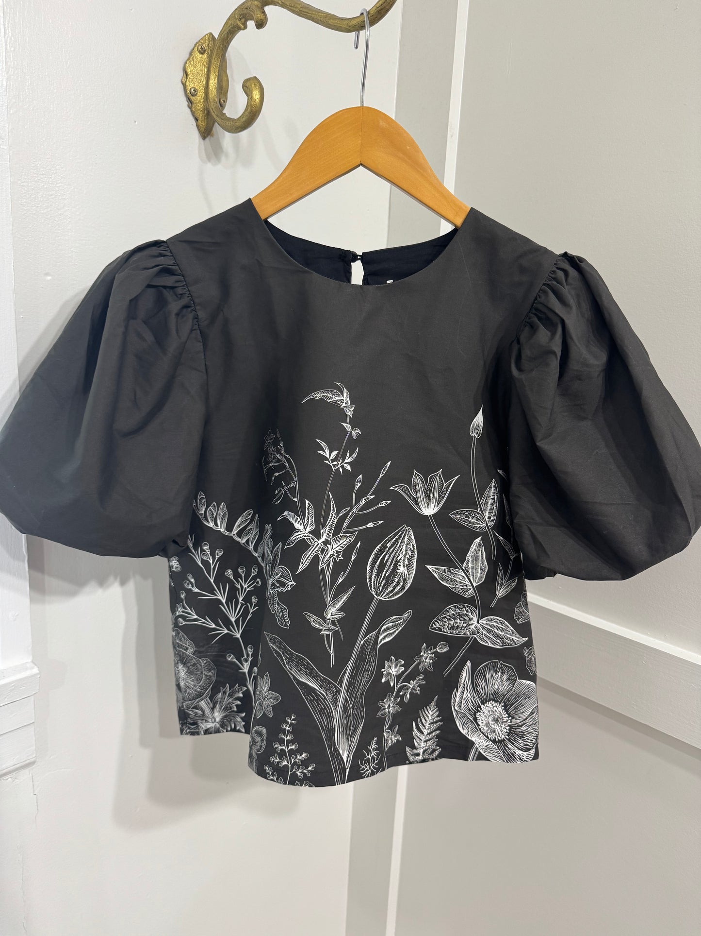 Charcoal floral blouse